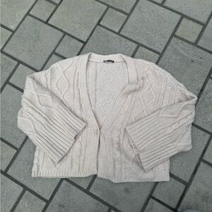 Zara Cream Cable Knit Cardigan